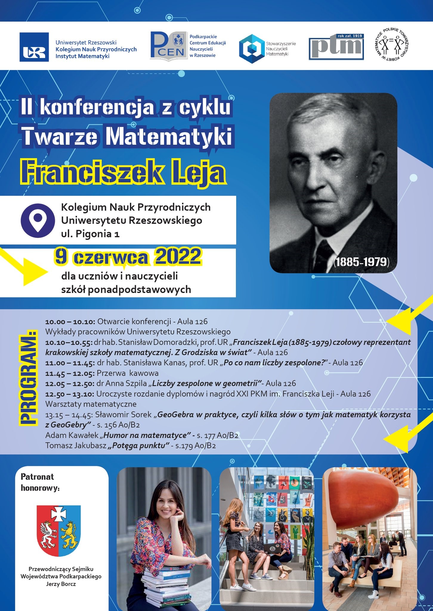 II Konferencja Twarze Matematyki - Franciszek Leja - Plakat