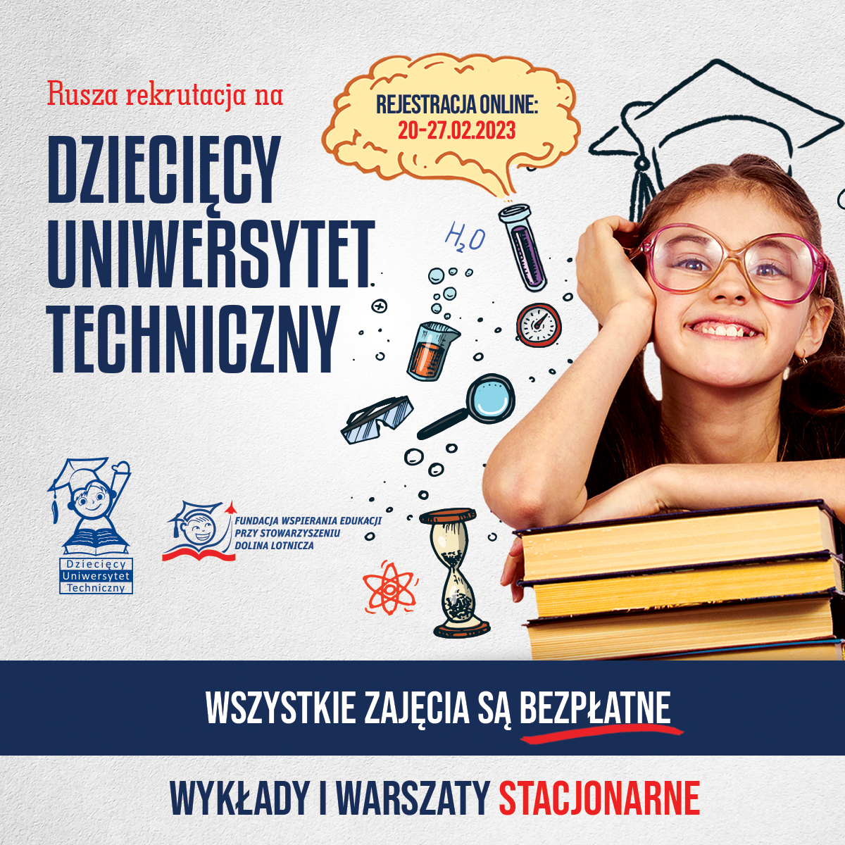 Startuje rekrutacja na semestr letni Dziecięcego Uniwersytetu Technicznego - baner promujący