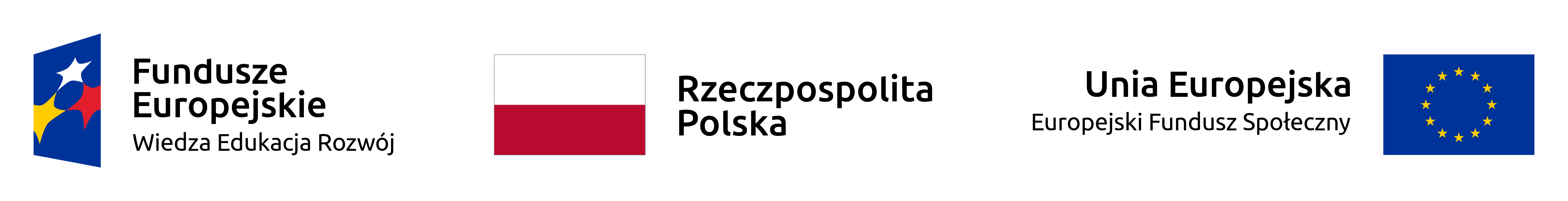 Logo Fundusze Europejskie Wiedza Edukacja Rozwój, Logo Rzeczpospolitej Polskiej, Logo Unii Europejskiej - Europejski Fundusz Społeczny